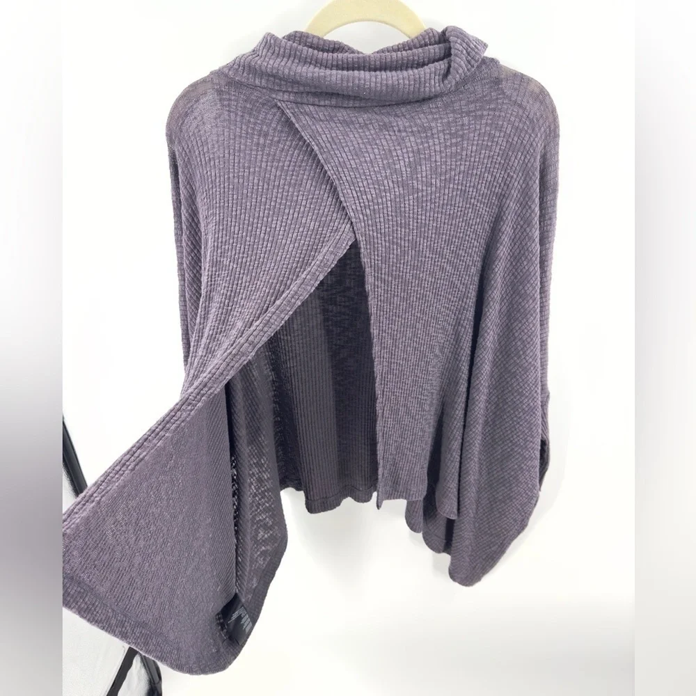 Free People Beach World Traveler Split Back Top Size XS Cowl Neck Boho Thermal - Picture 5 of 11